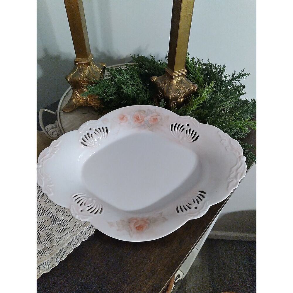 Handpainted Dish With Roses Signed And Dated Porcelain